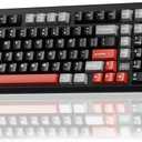 LINGBAO K98 Wireless Mechanical Gaming Keyboard, Tri-Mode BT5.0/ 2.4GHz/ USB-C, Gasket Custom Hot-Swappable Linear Switches Creamy Keyboard with Number Pad, RGB Backlit Gaming Keyboard for PC Laptop