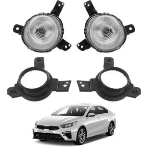 Dasbecan Pair Fog Lights Compatible with Kia Forte 2019 2020 2021 Left & Right Front Bumper Lamp Assembly Replaces# 92207-M7050 92208-M7050 KI2562102 KI2563102
