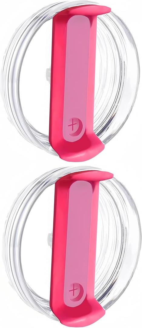 2 Pack 40 OZ Clear Replacement Lids Fit for Stanley Travel Tumbler, Dustproof Spill Proof Splash Resistant Tumbler Covers (Hot Pink)