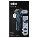 Braun Series 6 6040cs Electric Shaver with Charging Stand, Precision Trimmer, Wet & Dry, Rechargeable, Cordless Foil Shaver, Blue (6 Piece Set)