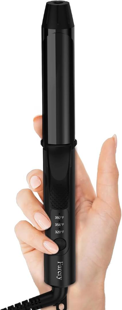 FARERY Travel Curling Iron, 1 Inch Mini Curling Iron Travel Size with 3 Adjustable Temp, 100240V Dual Voltage, AutoOff, Ceramic Mini Hair Curler with Keratin&Argan Oil Infuse, Includes Storage Bag