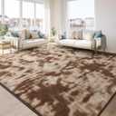 TWINNIS Large Area Rugs for Living Room Bedroom, 5x8 Feet, Super Soft Indoor Thickened Memory-Foam Carpets Easy-Cleaning, Modern Aesthetic Comfy Rug for Kids Room Home Decor, Tie-Dyed Brown