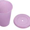 Toyvian 1pc Plastic Straw Cup for Boys and Girls Safe and Practical Water Drinking Bottle for School and Outdoor Use Easy to Clean (12X10.2CM, Purple)
