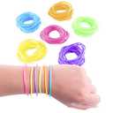 Super Z Outlet 80s Colorful Retro Rock Pop Star Rainbow Diva Disco Jelly Neon Gel Stretchable Bracelets Bands for Theme Events, Colorful Assortment, Assorted Toy Party Favor Prizes (Assorted 144pk), Pack Of 3