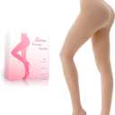 HONGTEYA Fleece Lined Tights Women Winter Thermal Leggings Pantyhose Fake Translucent Thick Warm Sheer Tights (Large, Opaque Skin)