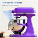 Flour Funnel for Kitchen Aid Mixer, Silicone Flour Funnel Foldable Kitchen Funnels Stand Mixer Attachment, Fits Kitchen Aid Artisan Ksm150 5-Quart Tilt-Head Stand Mixer, Easy-Pour & Mess Free - Blue