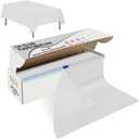tujol White Disposable Plastic Table Cloth Roll 54" X 100', Plastic Table Cover with Cutter Box, Cut to Size Disposable Tablecloth for Parties