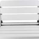 16 Inchs Foldable Shower Seat Wall Mounted, Folding Shower Seat for Adults, 400lbs Max Load for Inside Shower, Small Shower Spaces (White)
