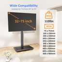 Afaloona Rolling TV Stand, Portable Mobile TV Stand for 32-75 Inch TVs up to 110 lbs, 18 Adjustable Heights, Max VESA 600x400mm, Rolling TV Cart on Wheels with Mount for Bedroom, Office, Outdoor