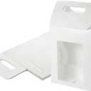 uxcell 8Pcs Gift Boxes, Favor Box with Clear Window and Handle, Stand Up Favor Treat Boxes for Candy, Cookies, Party Store, Packaging, Wedding, White