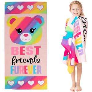 Franco Kids Cotton Beach Towel, 58 in x 28 in, Build A Bear