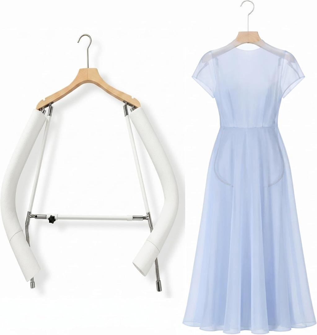 Sliner Metal Body Shape Clothing Form Hangers Mannequin Adjustable Dress Display Hanger for Women Tops Jackets Thick Strip Female Torso for Retail Boutique Photography (Thick Strip), 15 inches x 19.7 inches