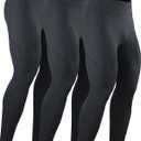 NELEUS Men's Compression Baselayer Running Tights Gym Leggings with Pockets (X-Large, 6124 3 Pack,black/Black/Black)