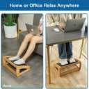 StrongTek Ergonomic Under Desk Footrest, 3 Adjustable Heights Wooden Office Footrest, Large Anti-Slip Surface, Improves Posture and Blood Circulation, up to 400lbs (Natural)