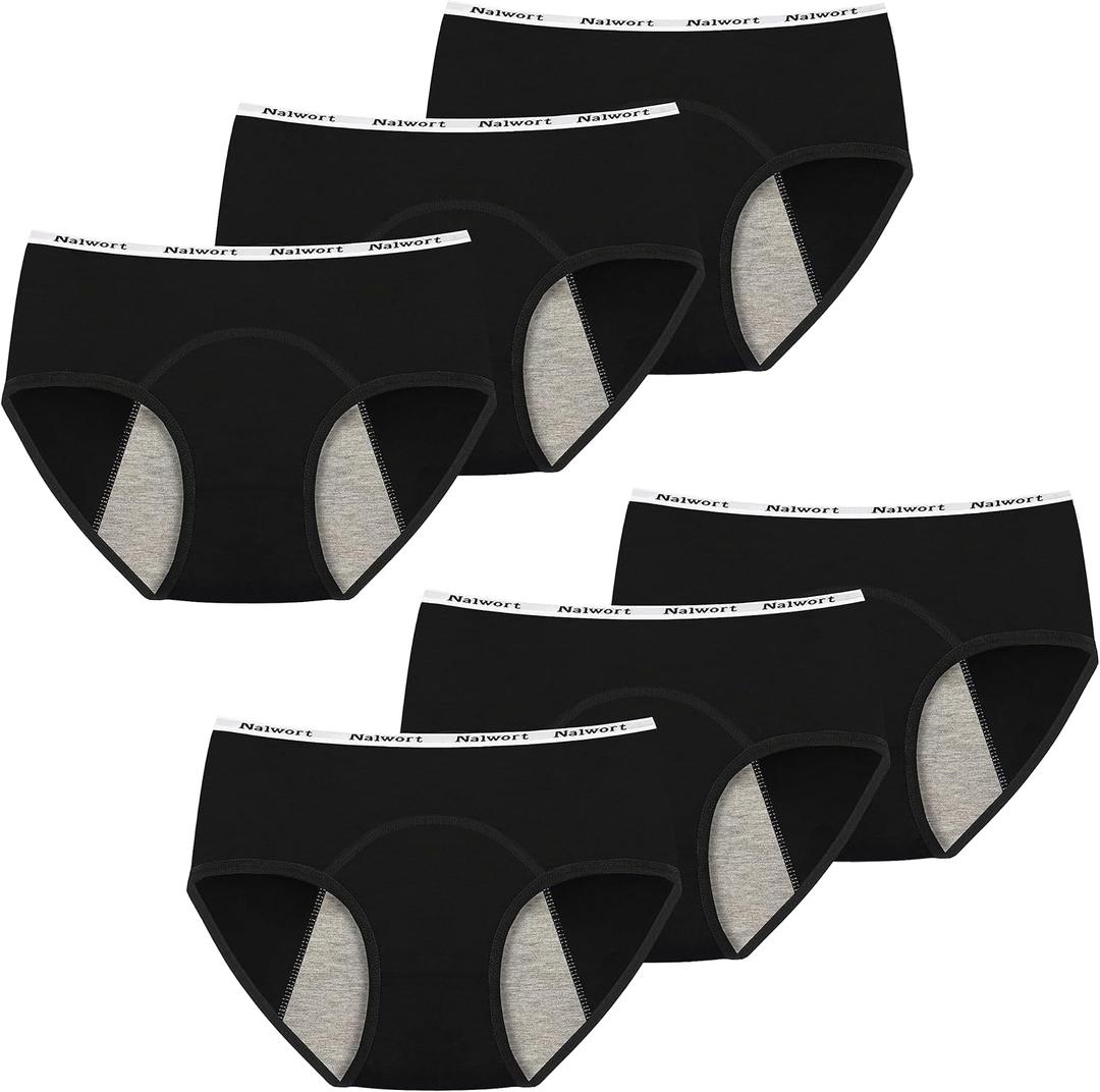 Nalwort Teen Girls Period Panties Cotton Leakproof Menstrual Underwear for First Period Starter (14-16 Years, Multicolor-n5)