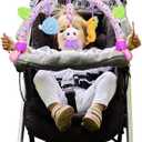 Caterbee Travel Arch Bassinet Toys for Baby Hanging on Stroller, Crib & Pram. Activity Toy bar for Baby Bouncer(Purle)