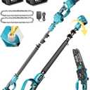 SEESII 2 in 1 Cordless 8 inch Pole Saw & Mini Chainsaw with 2 Battery, Power Electric Polesaw for Tree Trimming, Chain Saw with Extension Pole, Limb Branch Cutter Pruner P8 Ace
