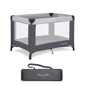 Dream On Me Nest Portable Playard in Grey with Carrybag an Shoulder Strap, Lightweight, Packable and Easy Setup Baby Playard, Breathable Mesh Sides and Soft Fabric - Comes with a Removable Padded Mat