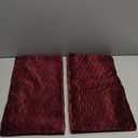 Christmas Burgundy Red Throw Pillow Covers: 2 Pack 18x18 Inch Original Striped Velvet Square Decorative Pillow Cases for Farmhouse Couch