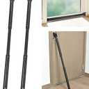 Door Security Bar Upgraded Door Stoppers Adjustable Sliding Glass Door Security Bar 2 in 1 Heavy Duty Door Jammer Sliding Patio Bar for Home, Apartment, Travel, School, Dorm (2 Pack,Black)