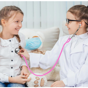 Kids Stethoscope Toy,Real Working Stethoscope for Kids, Toy Doctor Kit for Toddler 3 4 5, Boys Girls Nurse Cosplay Costume Accessories, Pink