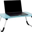 Mind Reader Lap Desk Laptop Stand, Bed Tray, Folding Legs, Couch Table, Portable, MDF, 23.25" L x 13.75" W x 10.5" H, Blue