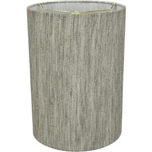 Aspen Creative 31274A Transitional Drum Cylinder Shaped Construction Spider Lamp Shade 8" x 8" x 11" Light Grey