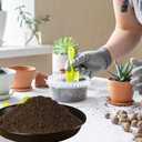 12 Inch Round Plastic Classic Plant Saucer, 6 Pack Plant Saucer Tray, Plastic Plant Trays for Pots, Extra-Deep Plant Water Dray Tray, 12",Black