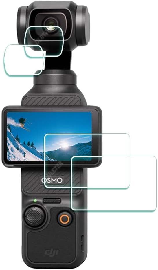 Lens Screen Protector for DJI Osmo Pocket 3 [2+2Pack], Tempered Glass Cover 0.3mm 9H Hardness Anti-Scrach Anti-Bubble