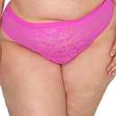 Curvy Couture Women's Plus Size Thong Panties XL Pink
