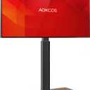 AOKCOS Rolling TV Stand for 43 50 55 60 65 70 75 Inch TVs, Portable Mobile TV Stand on Wheels, 10-Level Height Adjustable TV Cart with Swivel & Tilt Mount for Bedroom/Living Room/Office/Corner