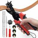 Leather Hole Punch, Belt Hole Puncher for Leather, Revolving Punch Plier Kit, Leathers Puncher Plier for Belts, Watches, Handbags, Punch Tool Diameter: 4.5/4 /3.5/3/2.5/2mm.