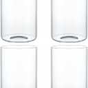 Clear Lip-less Glass Lamp Shade, Cylindrical Light Cover with Fitter Opening, Replacement for Chandelier, Bathroom Vanity Light, Pendant, 4 Pcs
