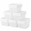 gisgfim 24 Pack Plastic Cubby Storage Bins Crew Toy Stackable Bin Classroom Plastic Cubby Bins Stackable Storage Containers Classroom Book Bin for Student Teacher School Office Home(Clear)