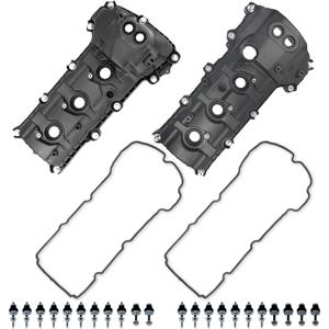MITZONE Valve Cover Set Compatible with Ford Edge Explorer F-150 Flex Mustang Taurus Transit 150 250 350 Lincoln Continental MKS MKT MKZ MKX 3.5L 3.7L 2011-2020 Non-Turbocharged (Right+Left)