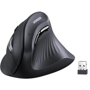 UGREEN Vertical Wireless (Bluetooth 5.0+2.4G) Ergonomic Mouse with 5 Buttons, 1000/1600/2000/4000 DPI, Prevention of Mouse Arm, Vertical Mouse Compatible with PC/Laptop/Tablet, Black