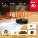 roborock Q7 M5 Robot Vacuum and Mop Combo, 10,000Pa HyperForce Suction, Robotic Vacuum Cleaner, Dual Anti-Tangle System, APP-Controlled Mopping, LiDAR Navigation, for Pet Hair and Carpet, Black
