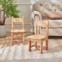 Pure Wood Solid Wood Children Chair for Kids, Kindergarten and Kids' Home Furniture-Natural(2 Same Chairs), 11.4 inches x 11.4 inches x 21.25 inches