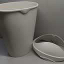 White 12 Qt Swing-Top Wastebasket