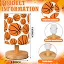 VIHOSE Basketball Kids Table Lamp for Bedroom Kids Bedside Lamp with Linen Wooden Nightstand Cartoon Nursery Lampshade for Girls Boys Living Room