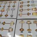 Liliful 6 Pcs Cordless Table Lamp Rechargeable Touch LED Small Gold Portable Battery Operated USB-c Desk Lamp 3 Color Dimmable for Bedroom Living Room Dining (Gold,Mushroom Style)