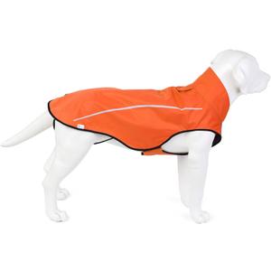 Mile High Life Dog Raincoat, Adjustable Waterproof Reflective Rain Jacket for Small Medium Large Dogs, Lightweight Breathable Pet Rain Coat with Leash Hole(Orange,L Chest 32-40")