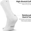 PAPLUS Athletic Crew Compression Socks (6 Pairs) for Men & Women, Running Socks With Arch Support (White, XL)
