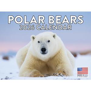 Polar Bear Calendar 2026 Monthly Wall Calender 12 Month | American Made In The USA