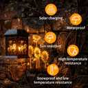 Outdoor Solar Lanterns, 2 Pack Hanging Solar Lights Waterproof, with Type-C Charging Port and Ground-Mounted Light Poles, Sunflower Decorative LED Lanterns Maintain 10 Hours of Lighting (2Pack)