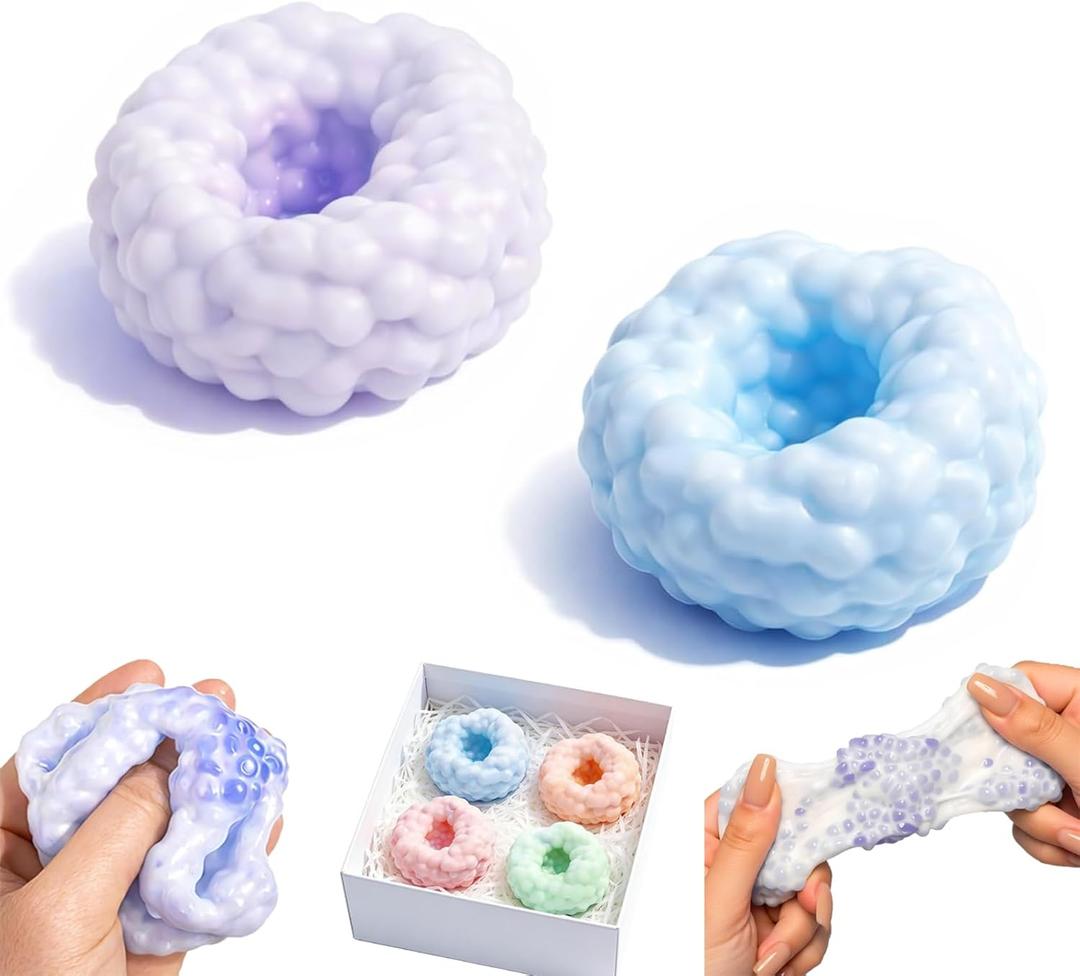 2PCS Crunchy Squishy Stress Ball for Kids and Adult, Soft Crunchy Stress Ball for Anxiety Stress Relief Focus Relaxing,Shapeable Sensory Squeeze Fidget Toys for Office Travel Student Classroom Prizes
