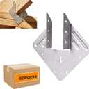 Hurricane Ties for Rafters, 50 Pack 18-Gauge Galvanized Hurricane Straps & Rafter Ties, Structural Connectors for Roof Truss and 2X Deck Joists