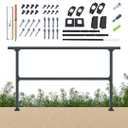 CR Fence & Rail Horizontal Metal Deck Railing, 6ft Wide Residential Handrail for Flat Surfaces, Simple Flat Design, Black Straight for Decks & Patio, Horizontal 36inch Tall