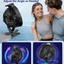 10000mAh Clip on Fan, 8-Inch Golf Cart Fan Rechargeable with LED Light, 9 Speeds Strong Airflow, Ultra Quiet, 30Hrs Runtime, 360 Rotation, Cooling for Bed Camping Office Desk Dorm, Black