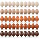Beeveer 50 Pcs Plastic Easter Eggs Bulk for Easter Hunt 1.6 x 2.4 Inch Colorful Hanging Plastic Eggs for Basket Fillers Party Favor DIY Crafts Decoration(Brown Series)